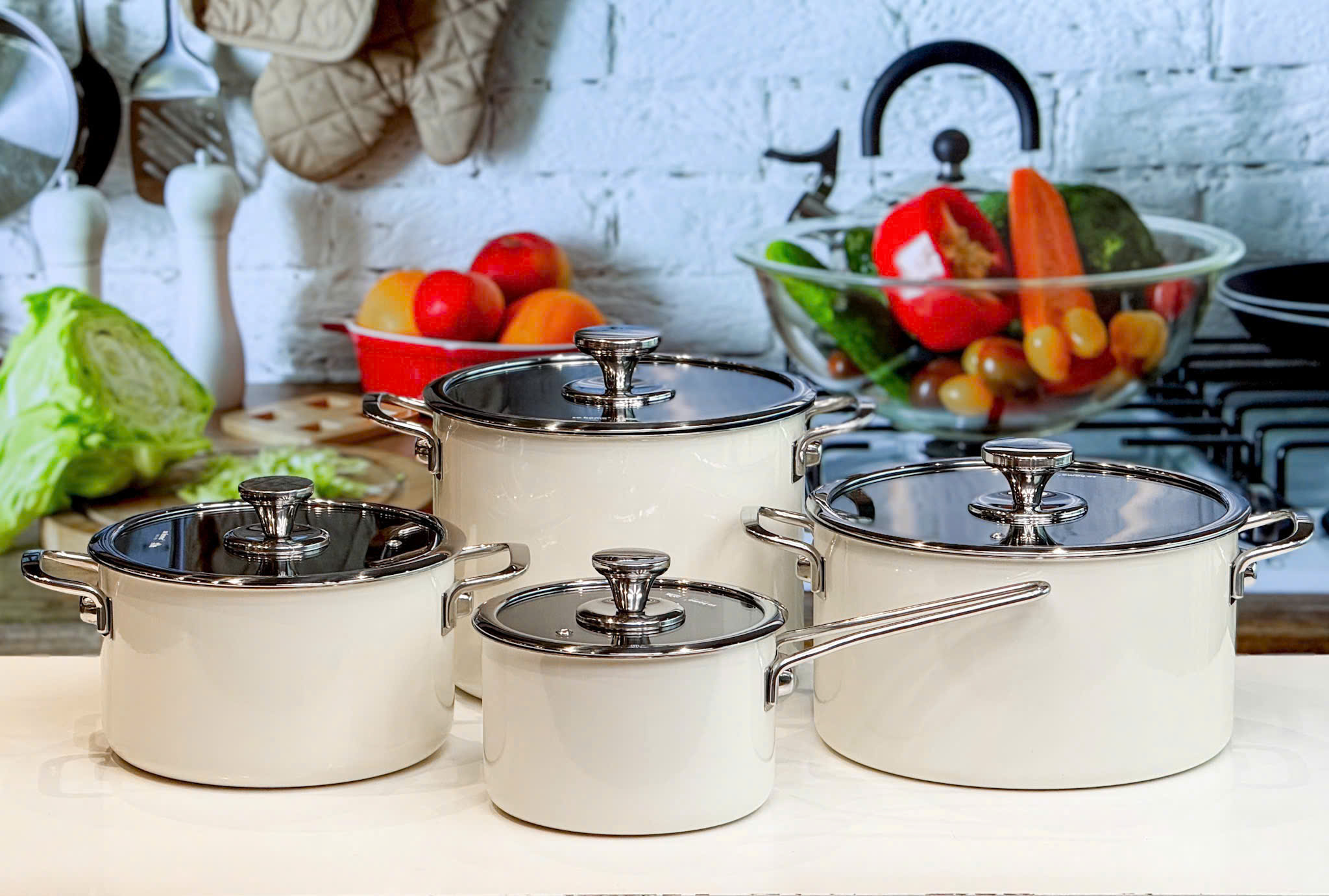 Bộ nồi SYDNEY màu be, hiệu SO.HOME